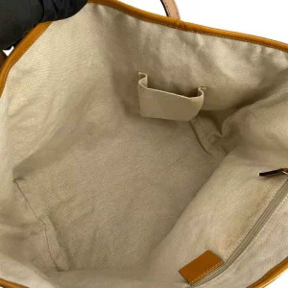 Gucci Tote Bag GG Canvas Patent Vernis Leather Sherry Beige Cream